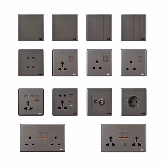 W4 卸売製品ラウンドコーナー壁スイッチソケットとスイッチ電気英国壁ソケット USB C タイプ